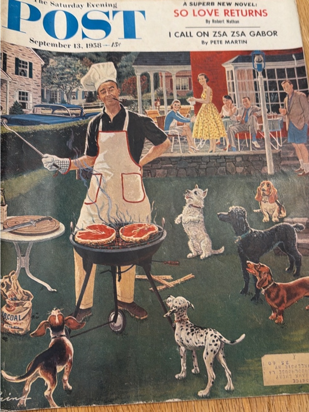 Vintage-Style Dogs Outdoor Grill Art Print - Multicolor
